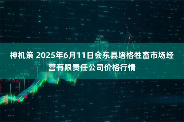 神机策 2025年6月11日会东县堵格牲畜市场经营有限责任公司价格行情